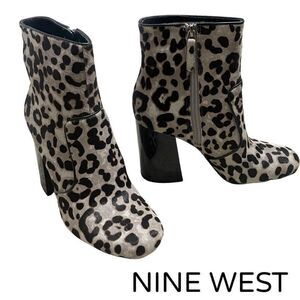 NINE WEST Jilene Ankle Boot, Animal Print,  Faux Fur, Size 7.5, NWB